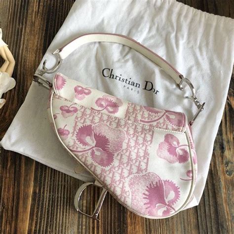 christian dior light pink bag|Christian Dior pink canvas bag.